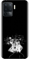 Husa din silicon compatibila cu Oppo Reno 5 Lite - model Line Art Dreamer 