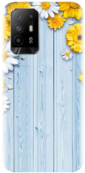 Husa din silicon compatibila cu Oppo Reno 5Z 5g - model Sunflower On Blue Wood