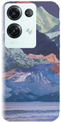 Husa din silicon compatibila cu Oppo Reno 8 Pro 5G Global - model Collage Mountain 