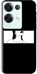 Husa din silicon compatibila cu Oppo Reno 8 Pro 5G Global - model Line Art Buze Negre 