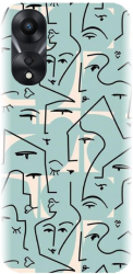 Husa din silicon compatibila cu Oppo Reno 8 T - model Line Art Pattern 