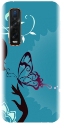 Husa din silicon compatibila cu Oppo X2 Pro - model Blue Butterfly 