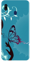 Husa din silicon compatibila cu Samsung Galaxy M10s - model Blue Butterfly 