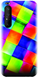 Husa din silicon compatibila cu Sony Xperia 1 II - model 3D Geometric Colorfull 
