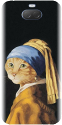 Husa din silicon compatibila cu Sony Xperia XA3 - model Cat With A Pearl Earring 