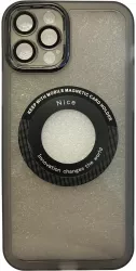 Husa protectie Flippy pentru Apple iPhone 12 / 12 Pro decupaj logo magnetica Protectie Camera Negru 