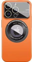 Husa protectie MagSafe Kathy Tech Flippy pentru Apple iPhone 13 Pro Dublu Cerc Portocaliu 