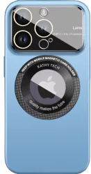 Husa protectie MagSafe Kathy Tech Flippy pentru Apple iPhone 14 Pro Max Dublu Cerc Albastru Deschis 