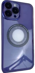 Husa protectie MagSafe TPU Flippy pentru iPhone 14 Plus cu decupaj logo Folie Sticla Camera Mov 