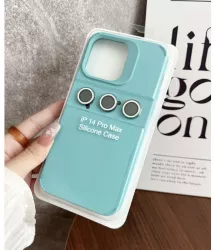Husa protectie pentru Apple iPhone 15 Pro Liquid Silicone Flippy protectie camera design modern rezistenta la impact baby blue 