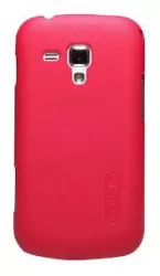Husa Samsung Galaxy S Duos Nillkin Frosted Shield Rosu + Folie de protectie 