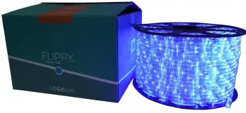 Instalatie Craciun 28 m 672 Led-uri Furtun Luminos Albastru Transformator Sectionabila 220 V Flippy 