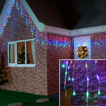 Instalatie de Craciun Flippy® Tip Franjuri 12 m 300 LED-uri Interconectabila Multicolor