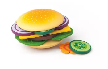 Joc de preparat hamburger Woodyland din lemn 