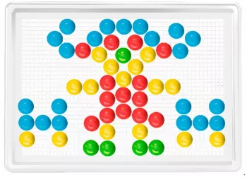 Joc educativ mozaic TechnoK 140 de pioneze de 18mm colorate 