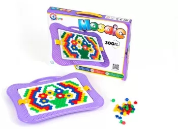 Joc educativ mozaic TechnoK 300 de pioneze de 13 mm colorate 