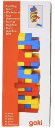 Joc jenga cu piese din lemn colori 