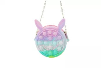 Jucarie antistres din silicon Flippy Pop it Now and Flip It Mini Geanta Iepuras 6 cm Macarons 