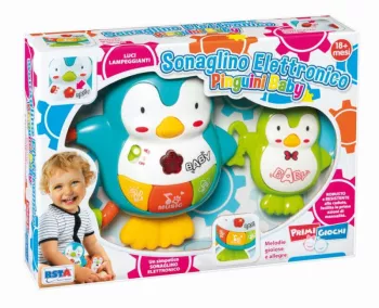 Jucarie bebe Familie pinguini cu sunet si lumini 