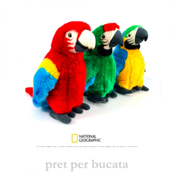 Jucarie din plus National Geographic Papagal Ara Macao 26cm 
