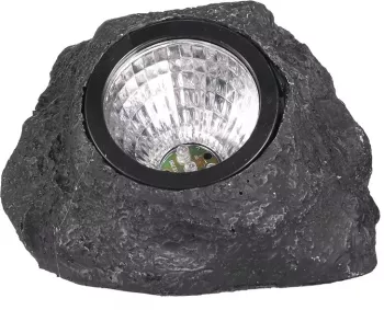 Lampa solara LED decorativa pentru gradina Flippy imitatie piatra lumina puternica 4 LED-uri 12 x 15 cm material ABS baterie Ni-MH 600 mAh 