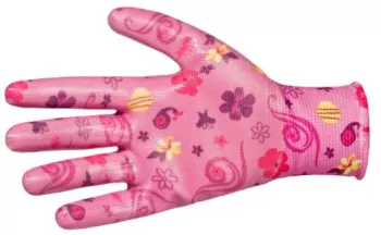 Manusi gradina nitril si poliester model floral mov marime universala Beorol 