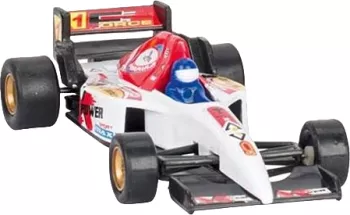 Masinuta de curse die-cast cu motoras pull-back alba 