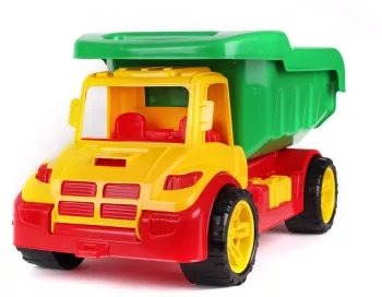 Masinuta utilaj de constructie mega basculanta TechnoK galben cu verde 