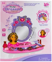 Masuta machiaj cu oglinda si accesorii 