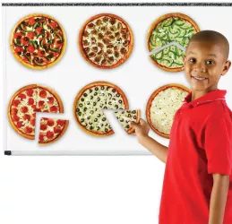 Pizza fractiilor cu magneti 