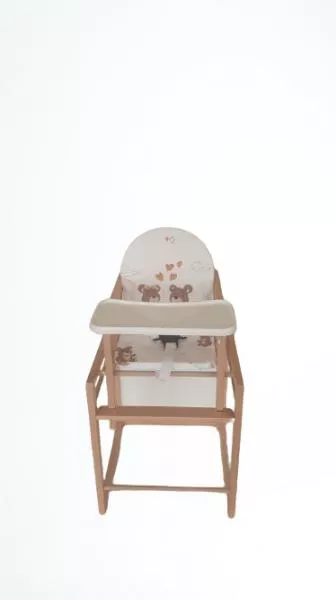 Scaun de masa din lemn de Fag multifunctional cu tavita din plastic MyKids Wiktoria BEARS 2 