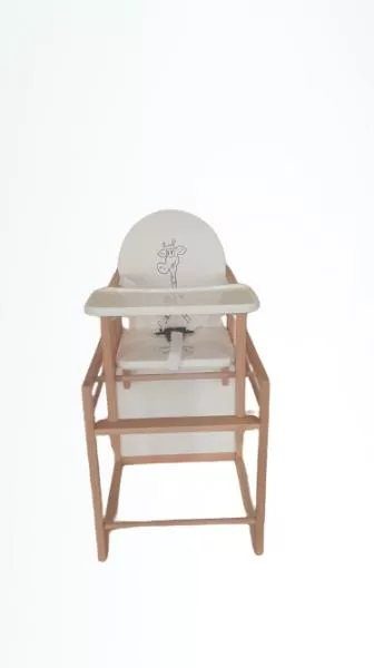 Scaun de masa din lemn de Fag multifunctional cu tavita din plastic MyKids Wiktoria Giraffe 