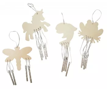Set 12 clopotei de vant din lemn de decorat - playbox 