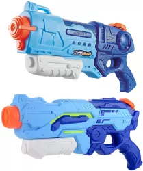 Set 2x Pistol cu Apa pentru Copii Rezervor Pentru Piscina/Plaja Flippy 6ani+ Albastru 1200 ML + 900 ML 