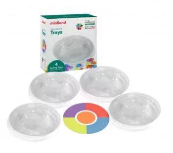 Set 4 tavite compartimentate translucide pentru sortare 