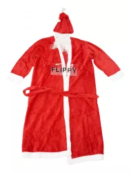 Set Costum de Mos Craciun Flippy rosu pentru adulti catifea 4 piese 