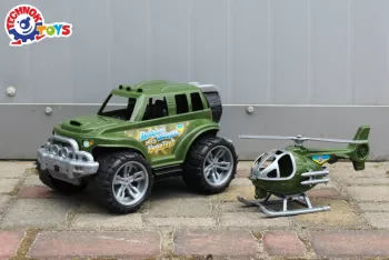 Set de 2 vehicule militare TechnoK masinuta de teren si elicopter 