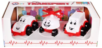 Set de 3 mini vehicule vesele TechnoK alb 