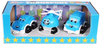 Set de 3 mini vehicule vesele TechnoK albastru 