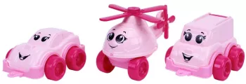 Set de 3 mini vehicule vesele TechnoK roz 