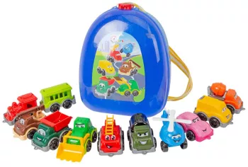 Set de masinute utilaje si vehicule TechnoK in gentuta tip rucsac 