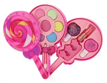 Set Machiaj Copii in Cutie in Forma de Acadea Roz Toi-Toys TT45044A 