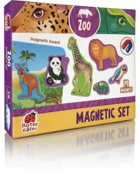 Set magnetic Animale de la Zoo cu Plansa magnetica inclusa 19 piese Roter Kafer RK2090-02 