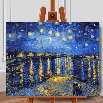 Set pictura pe numere panza Noapte instelata peste Rhone Van Gogh40x50 cm 