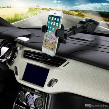 Suport auto pentru telefon 2nd A1 Telescopic cu Ventuza Negru 