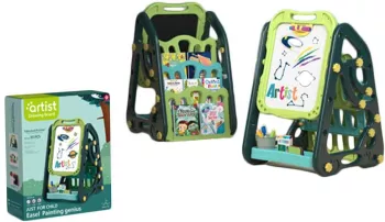 Tablita plastic pentru scris/desen cu suport carti baieti 39.5x43.5x72 cm 