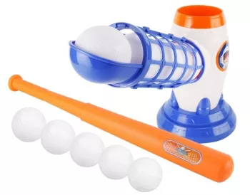 Joc de Baseball Interactiv Lansator Flippy Aruncare Automata Include Bata si 5 Mingii 37 x 23 x 16 cm Baza 59 cm Bata Multicolor 