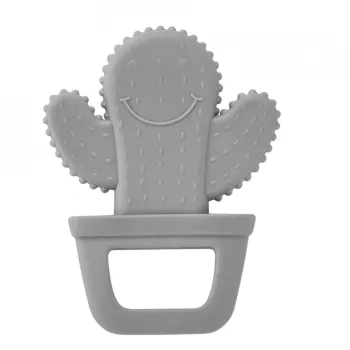 Jucarie dentitie babyjem cactus culoare gri 