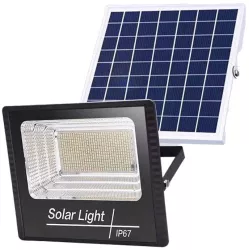 Proiector LED/Lampa solara de exterior Flippy 22 cm x 27 cm Rezistent la Apa IP67 cu Panou Solar 248 LED SMD 150 W Senzor de lumina Timer 