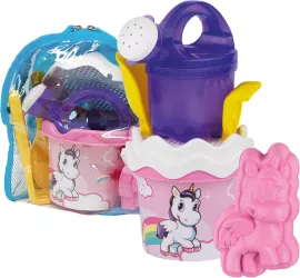 Rucsac unicorn cu unelte pentru apa si nisip galetusa si stropitoare incluse 